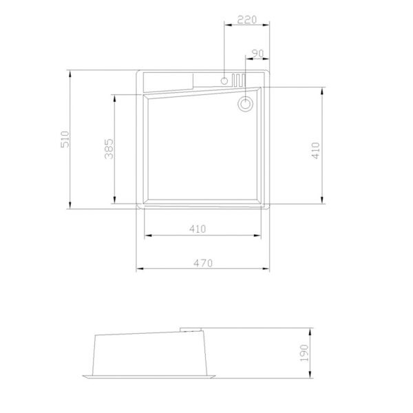 Кухонная мойка AQUATON Парма 510х470х175 мм., серая