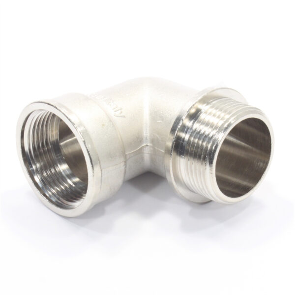 Угольник 90° 1 1/4"-1 1/4", General Fittings 2700 24, резьба-резьба, вн.- нар., латунь (никель), с о