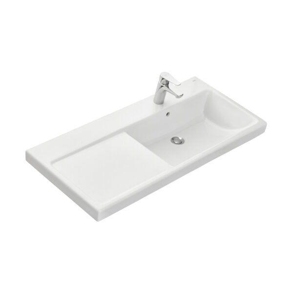 Раковина мебельная Roca THE GAP Plus 100х46 правая, высокий бортик, 1 отверстие