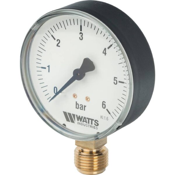 10007790(03.20.206)(M1-80 0-6BAR) Watts F+R200(MDR) 80/6x1/2 Манометр радиальный 80 мм, 0-6 бар.