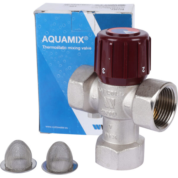 10017423(05.59.235) Watts AM6111C1 Термостатиический смесительный клапан 1 AQUAMIX (32-50*C)