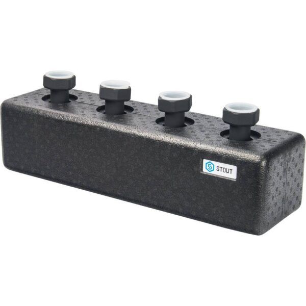 SDG-0016-004002 STOUT Стальной распределительный коллектор 2 отопительных контура. В теплоизоляции D