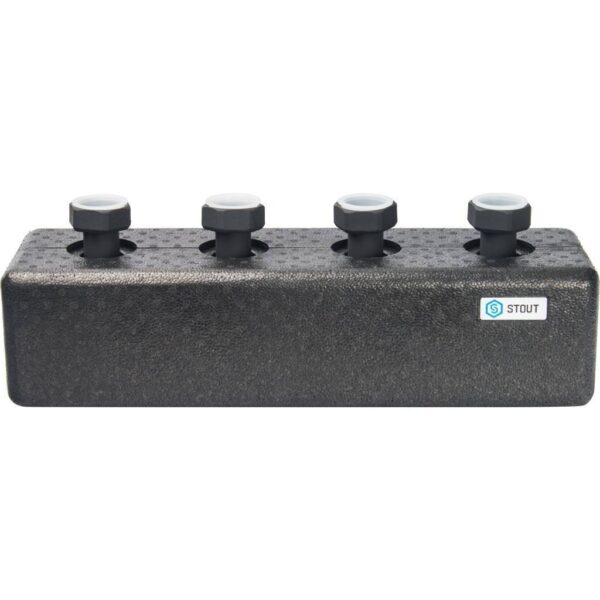 SDG-0016-004002 STOUT Стальной распределительный коллектор 2 отопительных контура. В теплоизоляции D