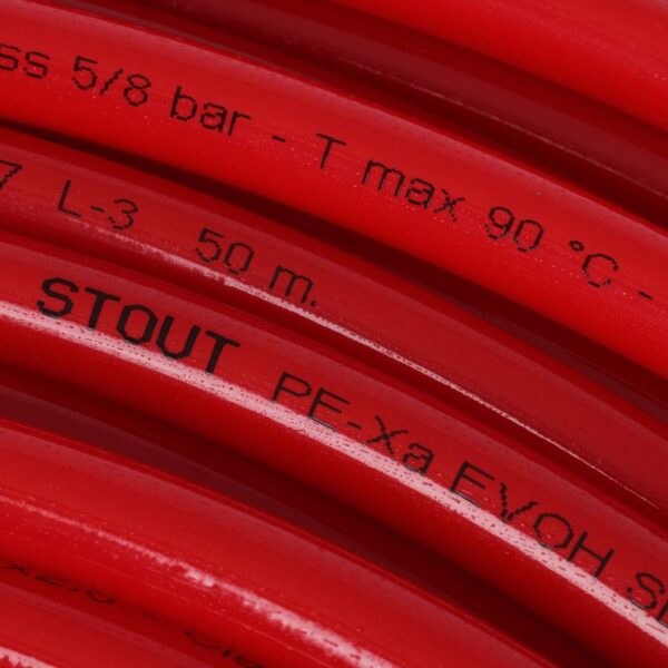 STOUT 16х2,0 (бухта 500 метров) PEX-a труба из сшитого полиэтилена с кислородным слоем, красная