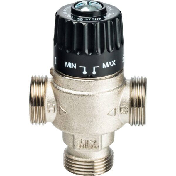 *SVM-0025-186520 STOUT Термостатический смесительный клапан для систем отопления и ГВС 3/4 НР 30