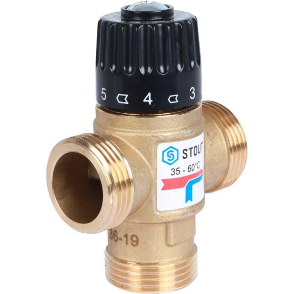 SVM-0120-166025 STOUT Термостатический смесительный клапан для систем отопления и ГВС 1 резьба