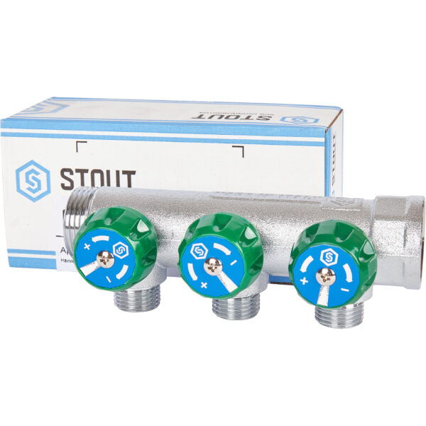 SMB-6850-011203 STOUT Коллектор регулирующий 1 , 3 отвода 1/2