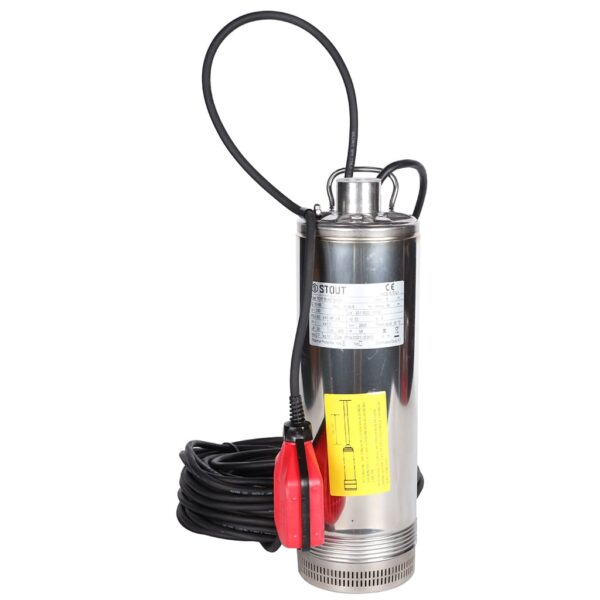 SPW-0001-200600 STOUT Насос колодезный с поплавком, кабель 20 м, 230V, Q=90 л/мин, H=34 м