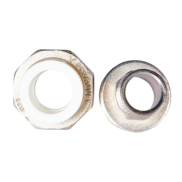 PA21014S Pro Aqua d=25-3/4 PP-R Муфта комбинированная разъемная (американка) УСИЛЕННАЯ НР Белая