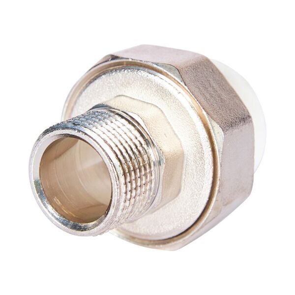 PA21014S Pro Aqua d=25-3/4 PP-R Муфта комбинированная разъемная (американка) УСИЛЕННАЯ НР Белая