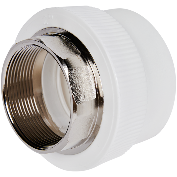 PA22524P Pro Aqua d= 63-2 PP-R Муфта комбинированная под ключ ВР Белая