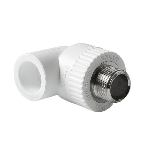 Pro Aqua d=25-3/4 PP-R Угольник комбинированный НР Белый