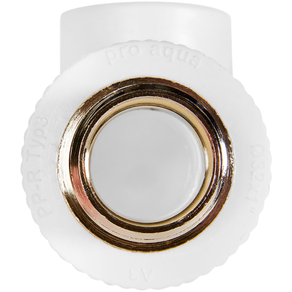 PA27018P Pro Aqua d=32-1 PP-R Угольник комбинированный НР Белый