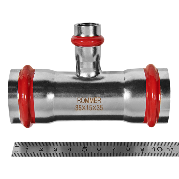 RSS-0014-351535 ROMMER Тройник переходной ВПр, 35х15х35, из нержавеющей стали прессовой