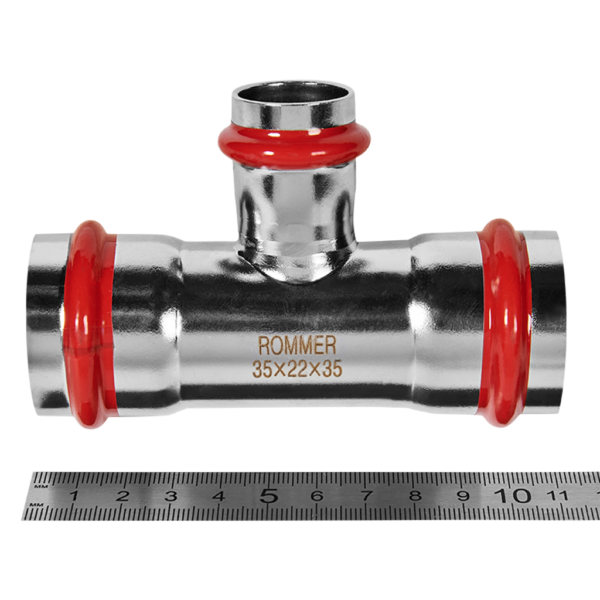 RSS-0014-352235 ROMMER Тройник переходной ВПр, 35х22х35, из нержавеющей стали прессовой