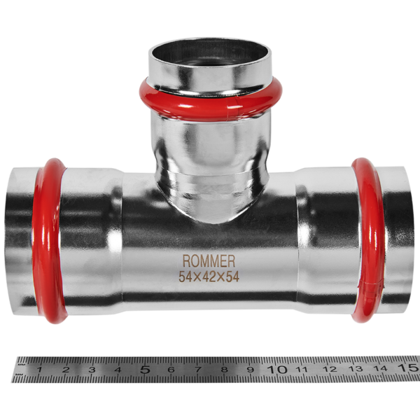 RSS-0014-544254 ROMMER Тройник переходной ВПр, 54х42х54, из нержавеющей стали прессовой