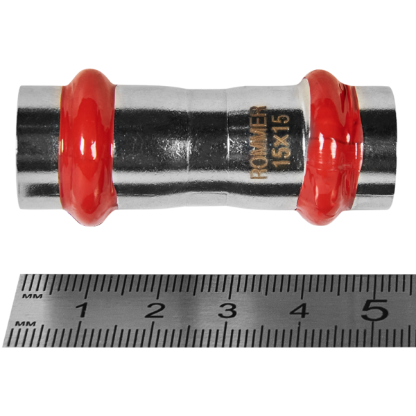 RSS-0017-000015 ROMMER Муфта равнопроходная ВПр, 15, из нержавеющей стали прессовой