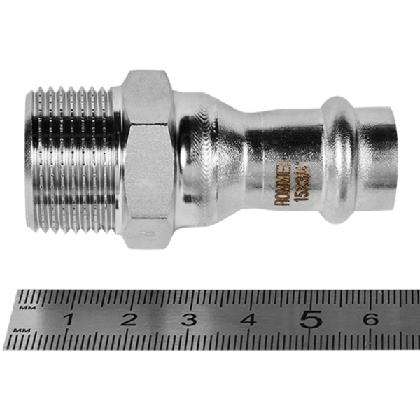 RSS-0021-001534 ROMMER Переходник ВПр-НР, 15х3/4, из нержавеющей стали прессовой