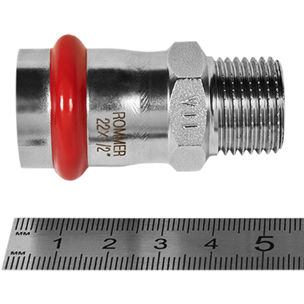 RSS-0021-002212 ROMMER Переходник ВПр-НР, 22х1/2, из нержавеющей стали прессовой