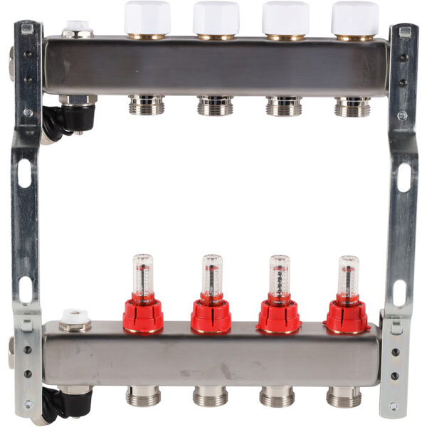 RMS-1201-000004 ROMMER Коллектор из нержавеющей стали с расходомерами, с клапаном вып. воздуха и сли