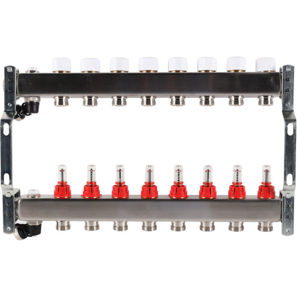RMS-1201-000008 ROMMER Коллектор из нержавеющей стали с расходомерами, с клапаном вып. воздуха и сли