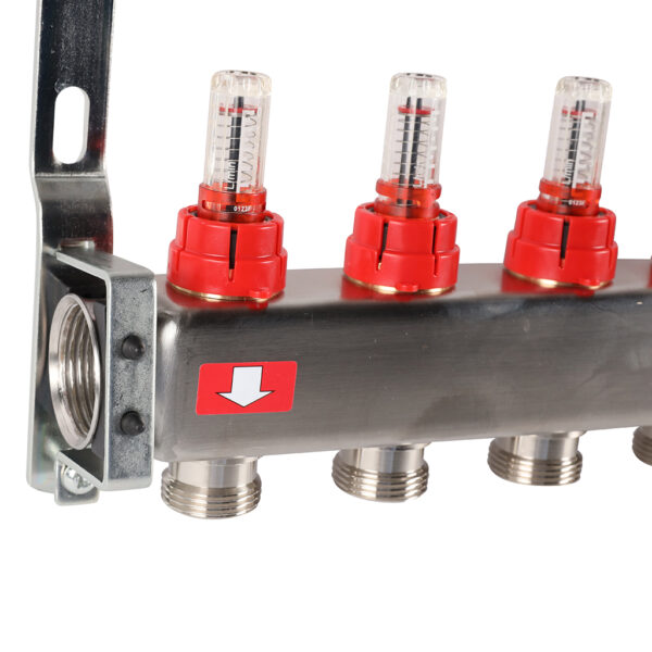 RMS-1201-000009 ROMMER Коллектор из нержавеющей стали с расходомерами, с клапаном вып. воздуха и сли