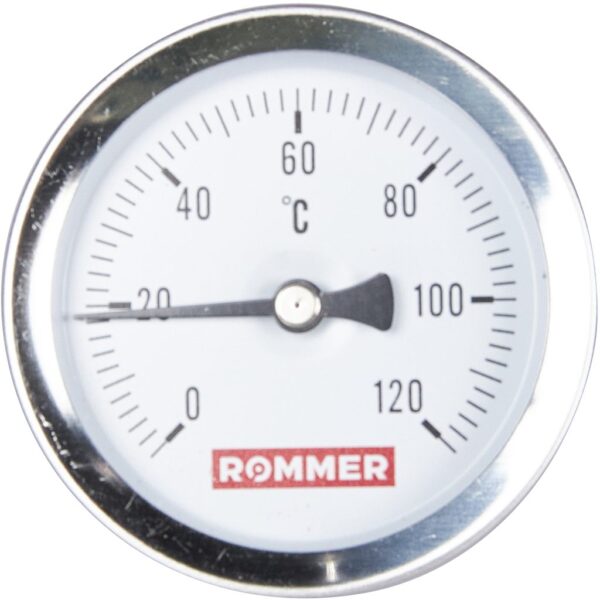 RIM-0001-635015 ROMMER Термометр биметаллический с погружной гильзой. Корпус Dn 63 мм, гильза 50 мм