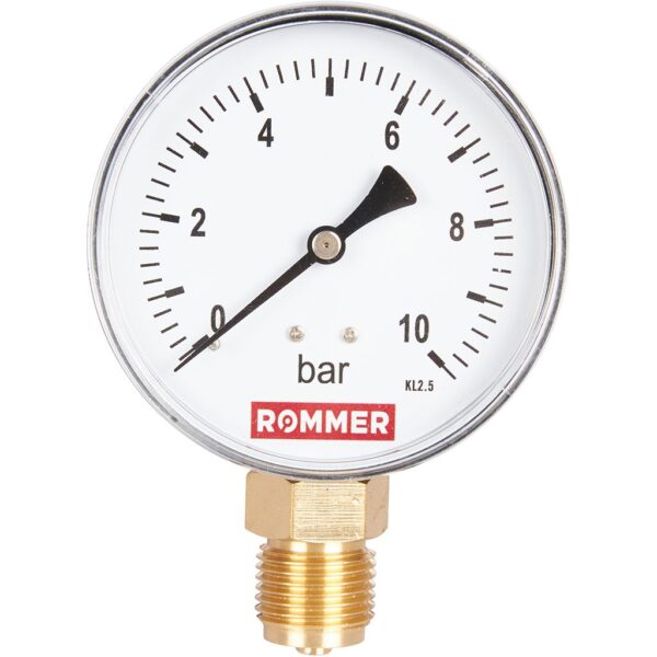ROMMER Манометр радиальный. Корпус Dn 80 мм 1/2 , 0...10 бар, кл.2.5