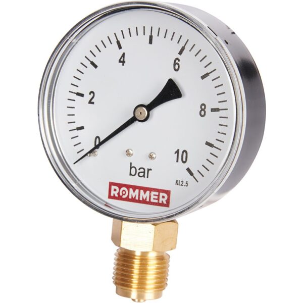 ROMMER Манометр радиальный. Корпус Dn 80 мм 1/2 , 0...10 бар, кл.2.5