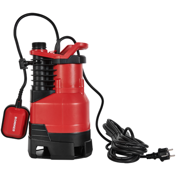 RDP-0005-100900 ROMMER PROFI Насос дренажный, H-8.5м,Q-15.5м3/ч, кабель 10м, 900 Вт, для грязной вод