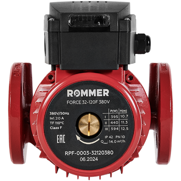 RPF-0003-32120380 ROMMER Насос циркуляционный FORCE фланцевый трехскоростной 32-120F 380V