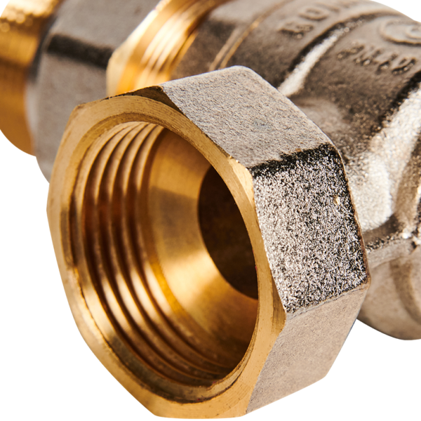 RBV-0006-2610225 ROMMER Кран шаровой угловой с американкой, ВР/НР, ручка бабочка 1