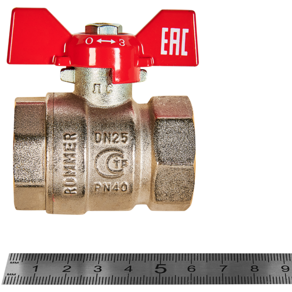 RBV-0003-2110225 ROMMER Кран шаровой, ВР/ВР, ручка бабочка 1