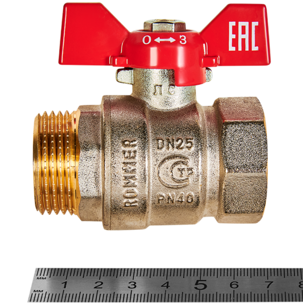 RBV-0004-2210225 ROMMER Кран шаровой, ВР/НР, ручка бабочка 1