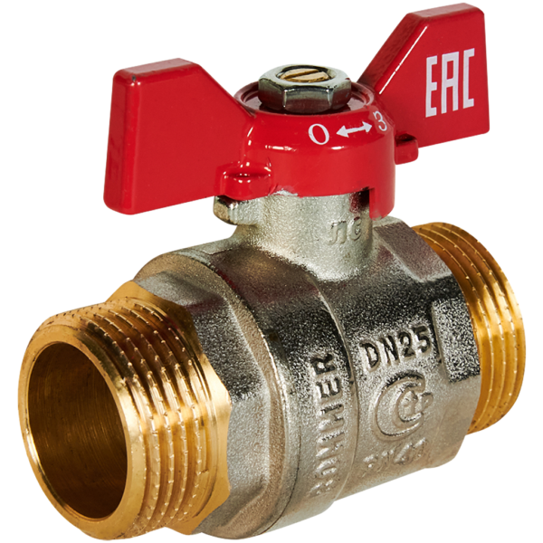 RBV-0007-2410225 ROMMER Кран шаровой, НР/НР, ручка бабочка 1