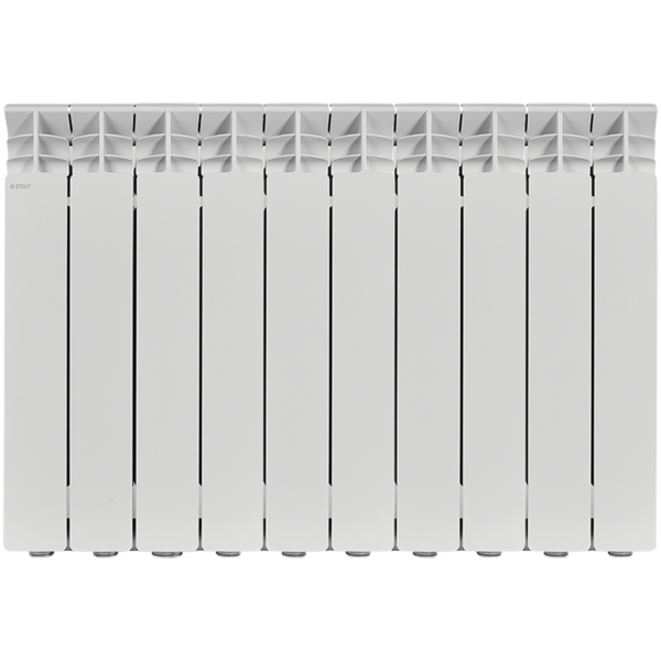 SRA-3310-050010 STOUT GAMMA 500 10 секций радиатор алюминиевый боковое подключение (белый RAL 9010)