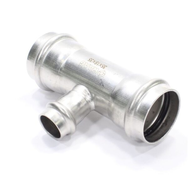 Тройник 35-18-35, WAAG Heavy Inox, пресс-пресс, сталь нержавеющая