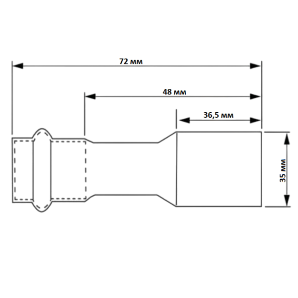 Редукционная вставка 28-35, WAAG Heavy Inox, пресс-труба, сталь нержавеющая