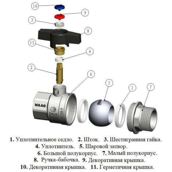 Кран шаровой резьб. 1