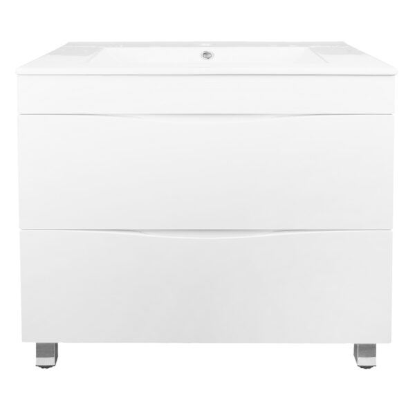 Комплект Тумба Loranto Santorini 70 710х460х810 напольная, с раковиной Leon, Белый Глянец
