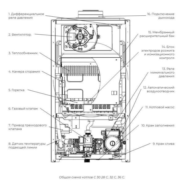 Котел газовый двухконтурный Meteor Thermo С30 32C (32 кВт), 220В