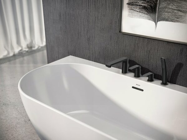 Смеситель на борт ванны Ravak Flat FL 026.20 керамический картридж, черный матовый