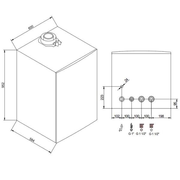 7221295 Baxi LUNA DUO-TEC MP+ 1.90 Котел газовый настенный конденсационный большой мощности