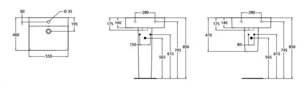 Раковина Ideal Standard CONNECT CUBE 55 см, белая