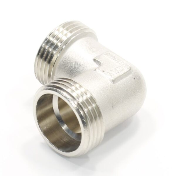 Угольник 90° 1"-1", General Fittings 2700 20, резьба-резьба, нар., латунь (никель)