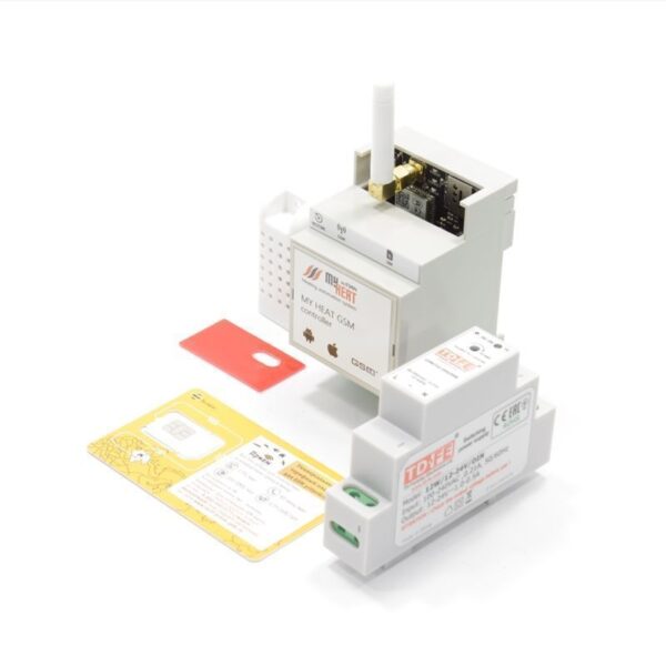 Контроллер на DIN рейку MY HEAT GSM, беспроводной, программируемый, 12 В