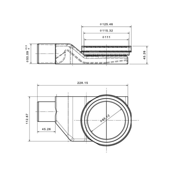 Душевой лоток Pestan Betto Line 750 (цвет 2в1 Stainless Steel/Ceramic)