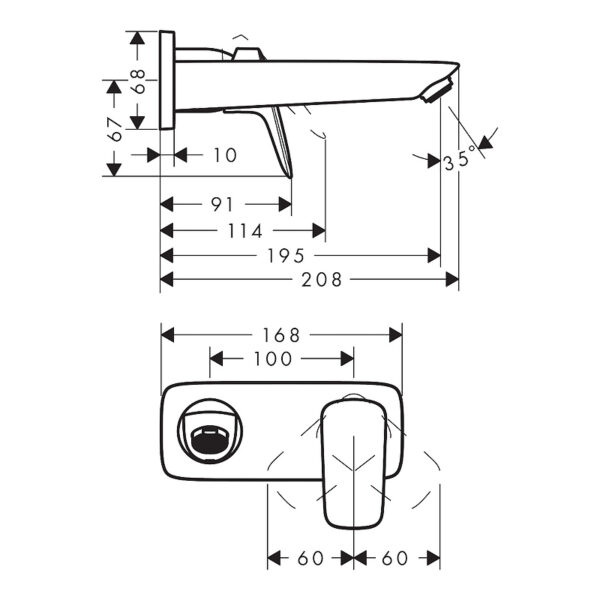 Смеситель для раковины Hansgrohe Logis внешняя часть, черный матовый