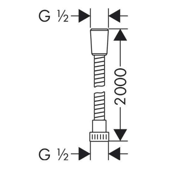 Душевой шланг Hansgrohe Metaflex 2 m,1/2, хром