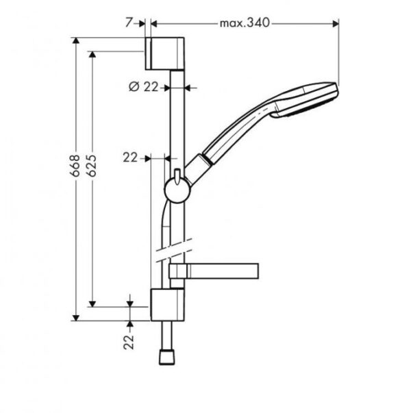 Душевой набор Hansgrohe Croma 100 Vario/Unica’C 0,65 м, ½’
